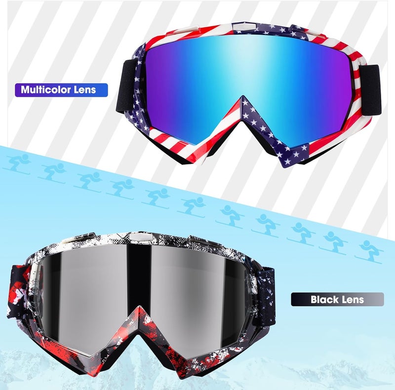 Braylin Adult Ski Goggles, 2-Pack Snowboard Goggles for Youth, Teens, Men & Women, Wide View Snowmobile Goggles - Image 2